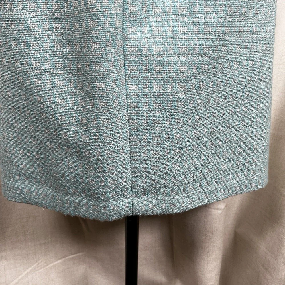 NEW! Banana‎ Republic Tweed Pencil Skirt Lined Women's Sz 12 Turquoise Sky Blue